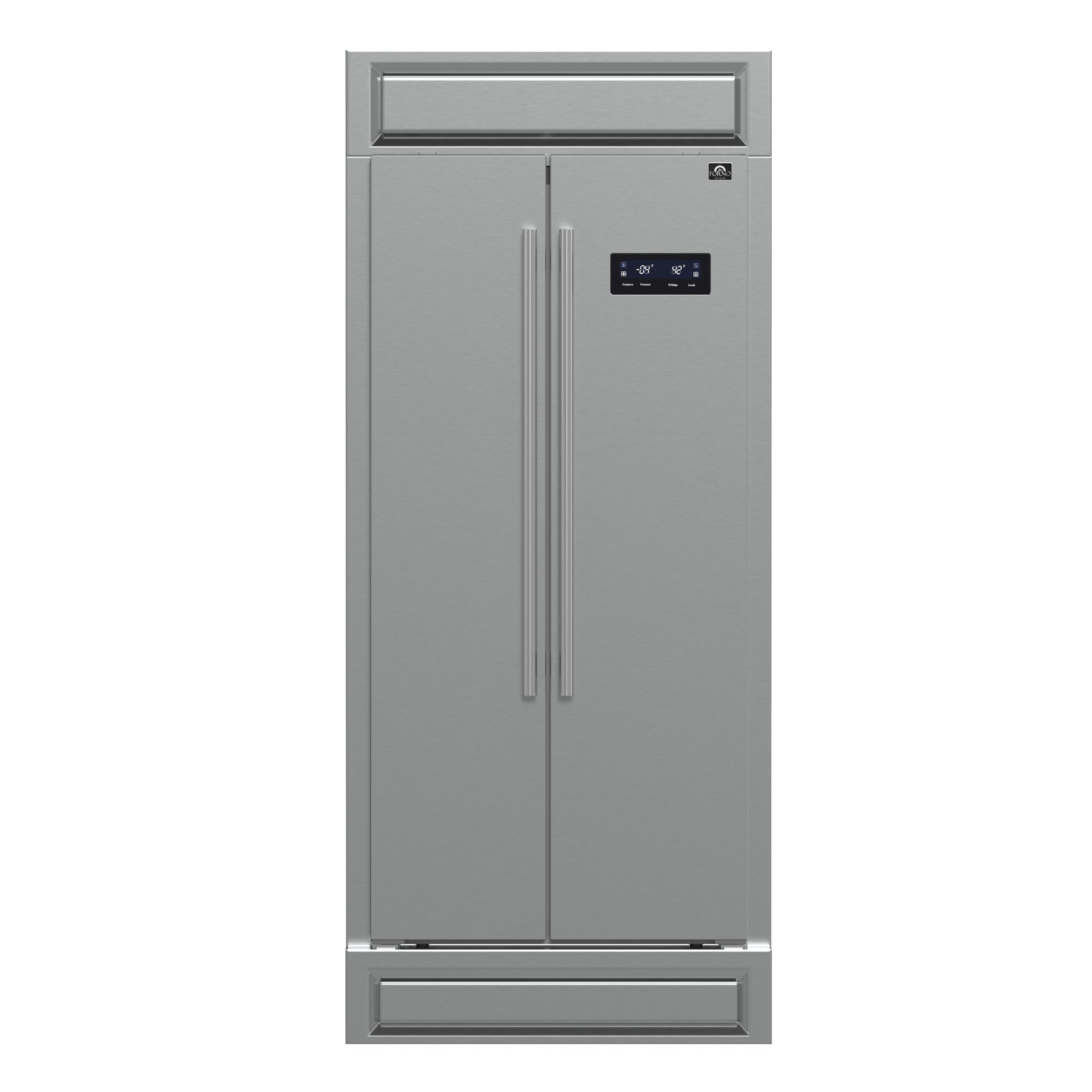Forno Salerno 37-Inch Built-In Stainless Steel Refrigerator, 15.6 cu.ft, Modern Decorative Grill, ENERGY STAR Certified - BonPrix Électroménagers