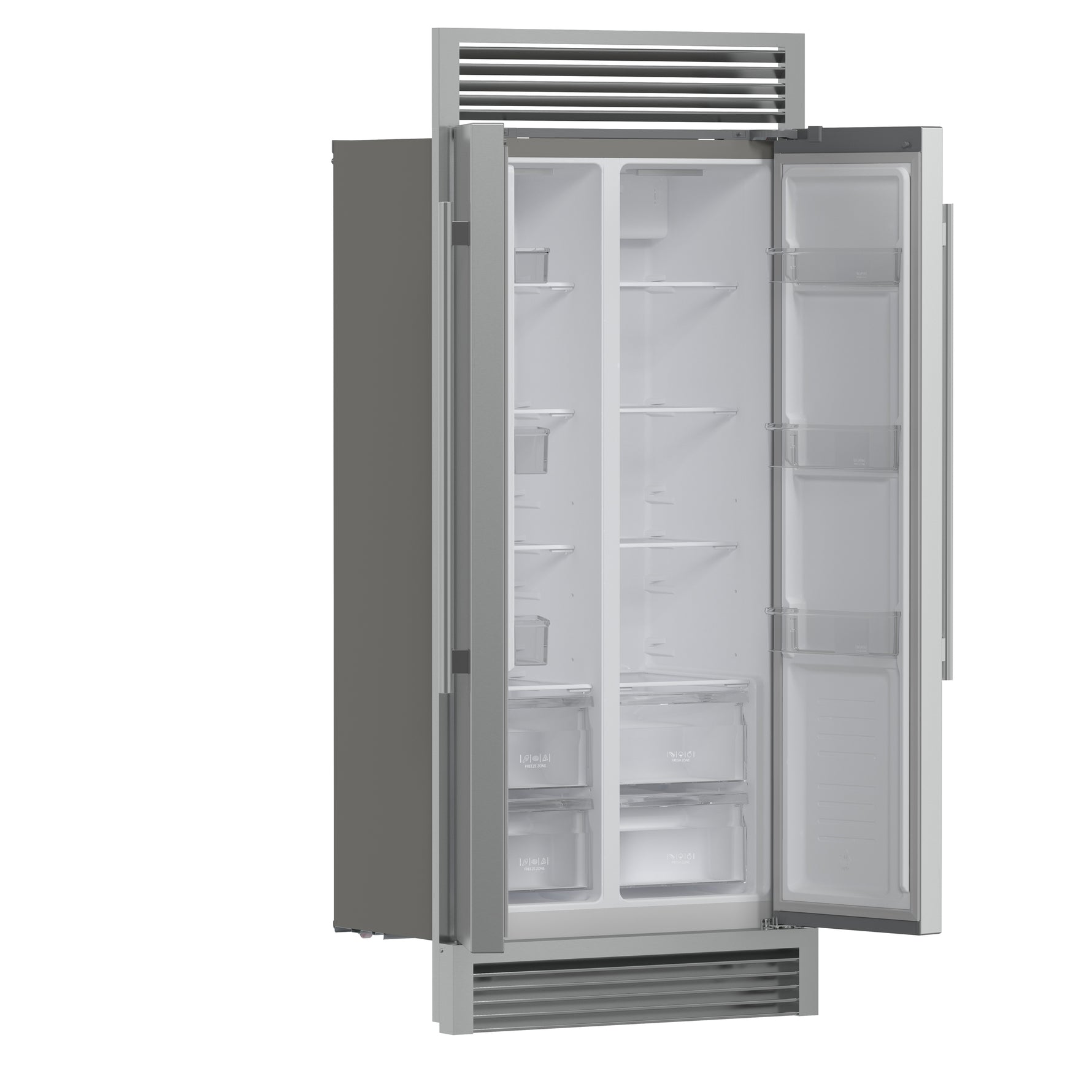 Forno Salerno 37-Inch Built-In Stainless Steel Refrigerator, 15.6 cu.ft, Decorative Grill, ENERGY STAR Certified - BonPrix Électroménagers