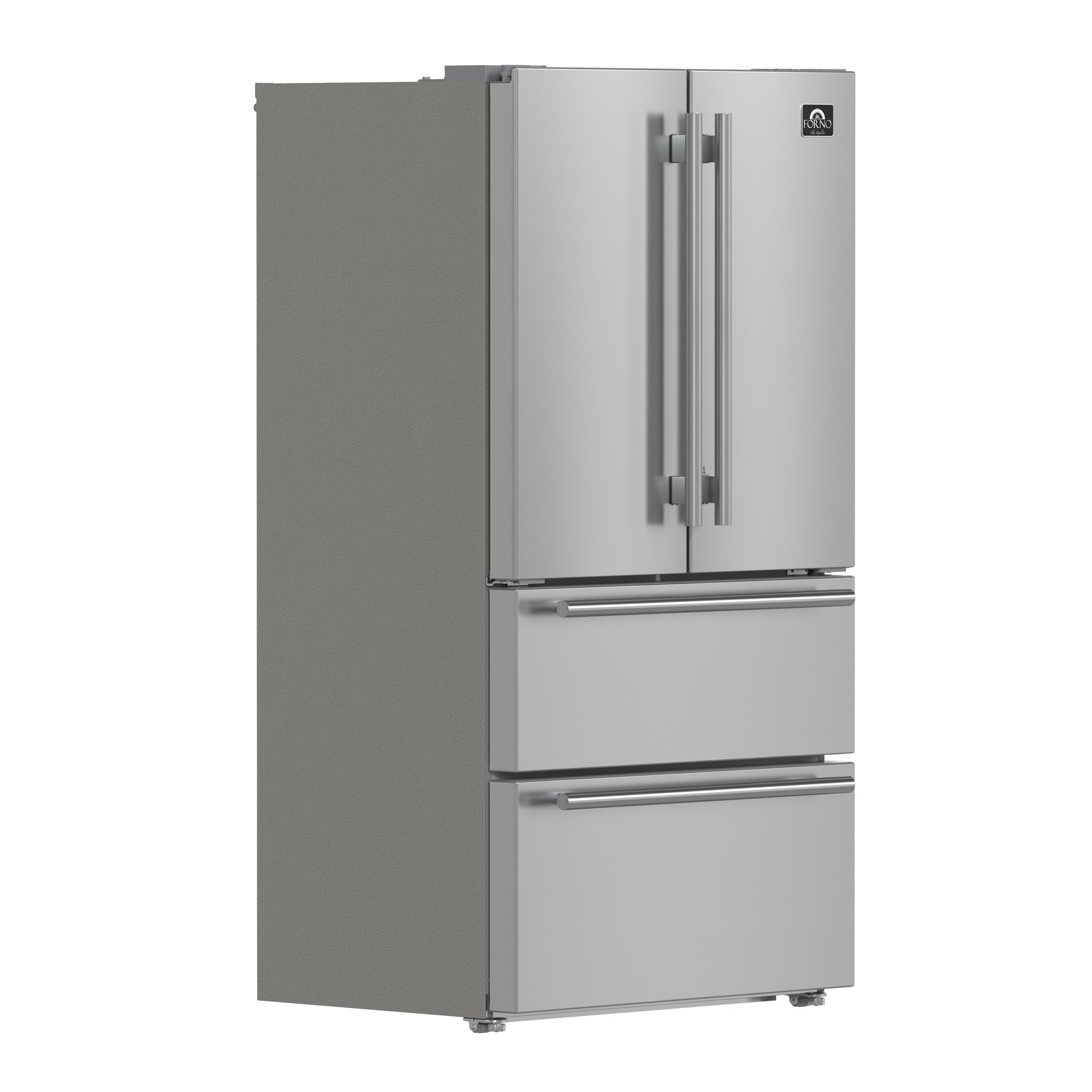 Forno Moena 36-Inch French Door Refrigerator, 19.2 cu.ft, Counter Depth, Ice Maker, Stainless Steel Interior Panel, ENERGY STAR Certified - BonPrix Électroménagers