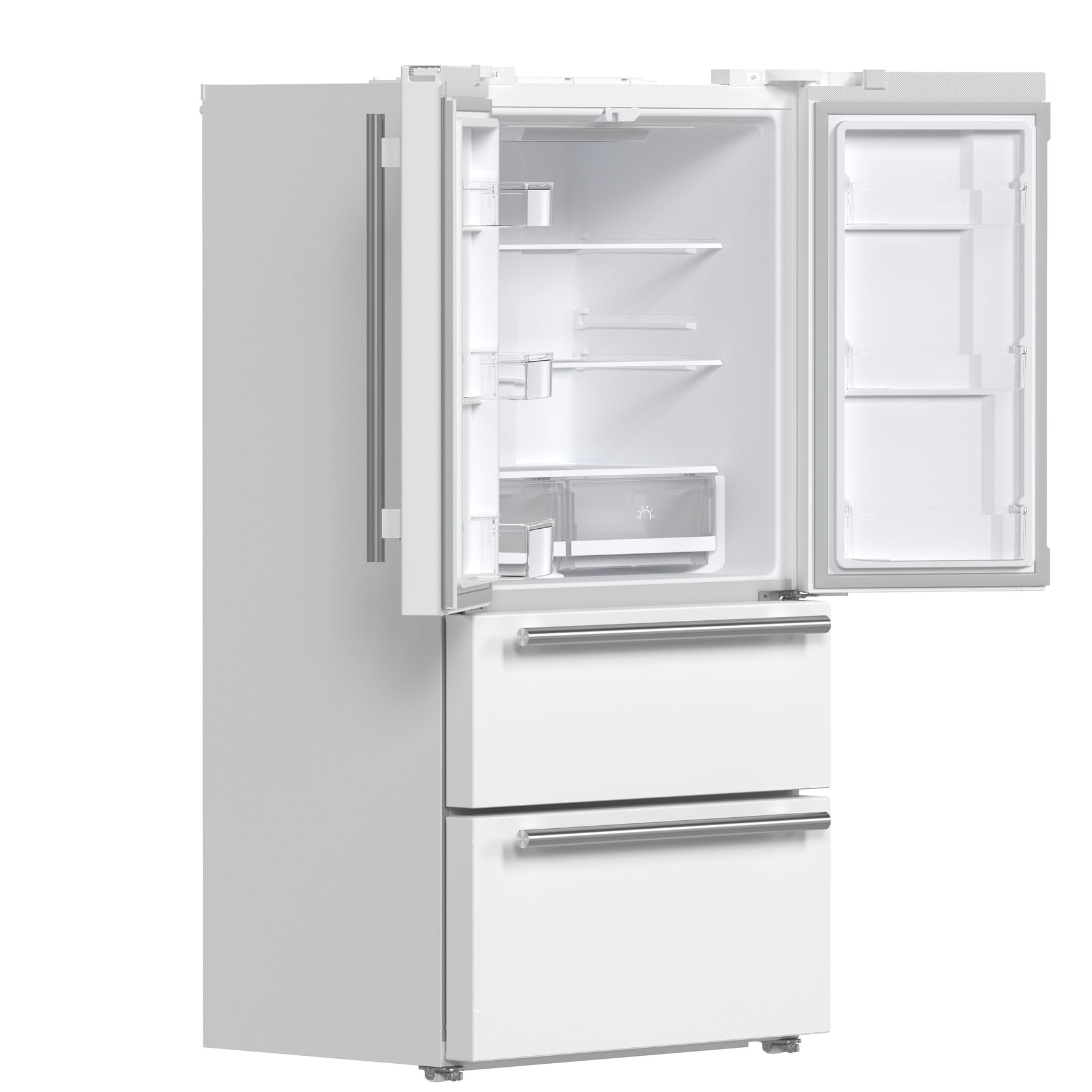 Forno Moena Espresso 36-Inch White French Door Refrigerator, 19.2 Cu. Ft., Frost-Free, Automatic Ice Maker, ENERGY STAR Certified - BonPrix Électroménagers