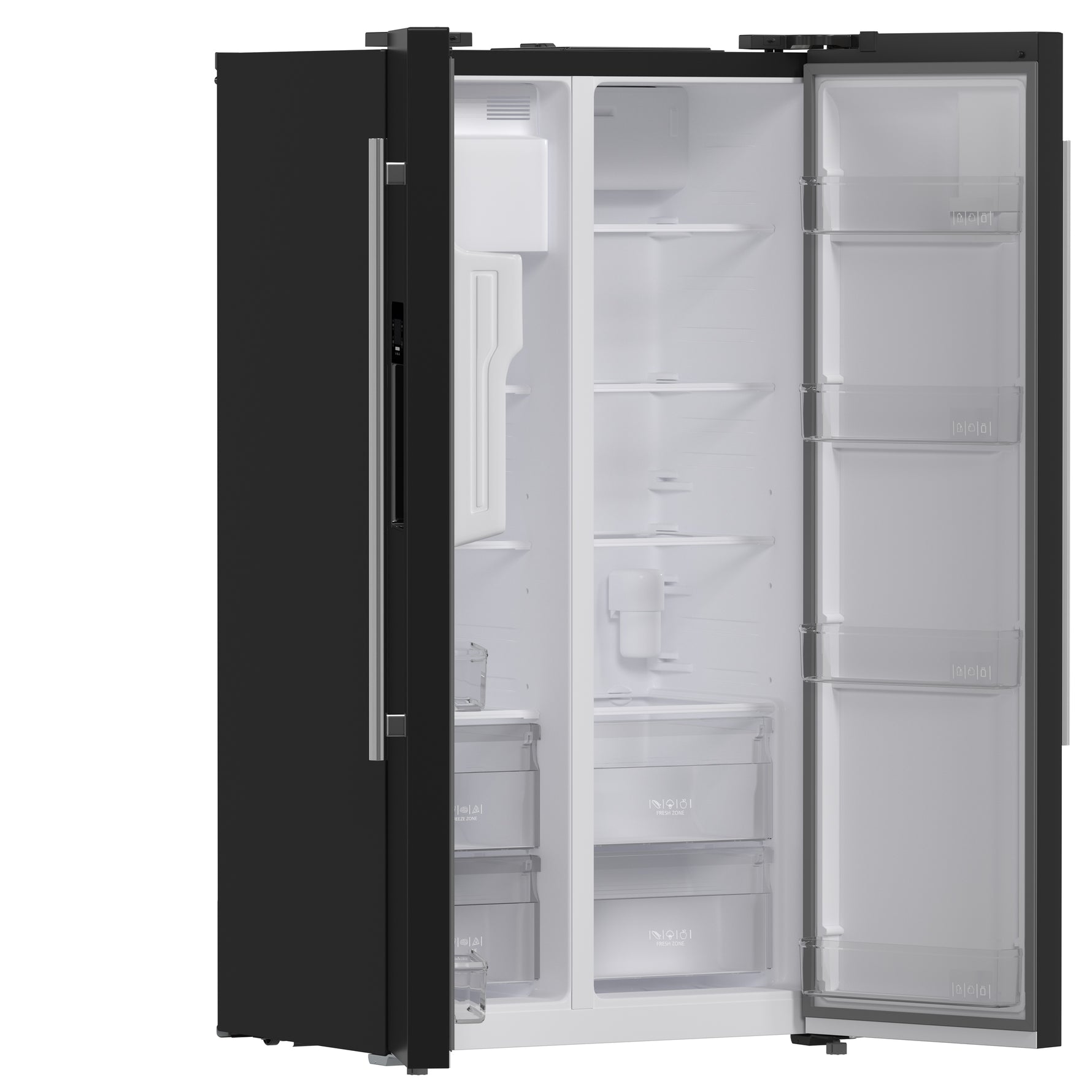 Forno Salerno Espresso 36-Inch Black Side-by-Side Refrigerator, 20 Cu. Ft., Frost-Free, Ice & Water Dispenser, ENERGY STAR Certified - BonPrix Électroménagers