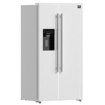 Forno Salerno Espresso 36-Inch White Side-by-Side Refrigerator, 20 Cu. Ft., Frost-Free, Ice & Water Dispenser, ENERGY STAR Certified - BonPrix Électroménagers