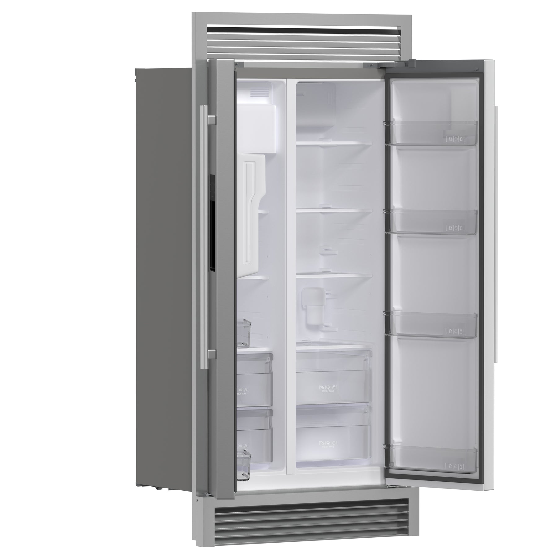 Forno Salerno 40-Inch Built-In Stainless Steel Refrigerator, 20 cu.ft, Decorative Grill, ENERGY STAR Certified - BonPrix Électroménagers