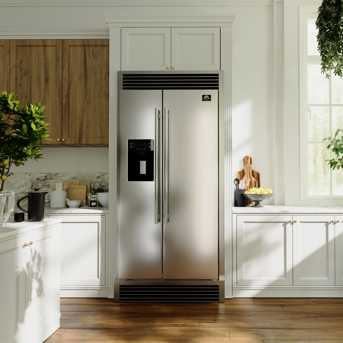 Réfrigérateur encastré en acier inoxydable Forno Salerno de 40 pouces, 20 pi³, grille décorative, certifié ENERGY STAR