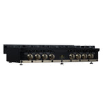 Valente 48" Gas Cooktop in Black, 8 Sealed burners, 94,000 BUT Output, 2 Antique Brass Dual-Ring Burners, Continuous Cast Iron Grates
