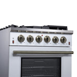 Forno Massimo 30-Inch White Freestanding Gas Range, 5 Burners, True Convection Oven - BonPrix Électroménagers