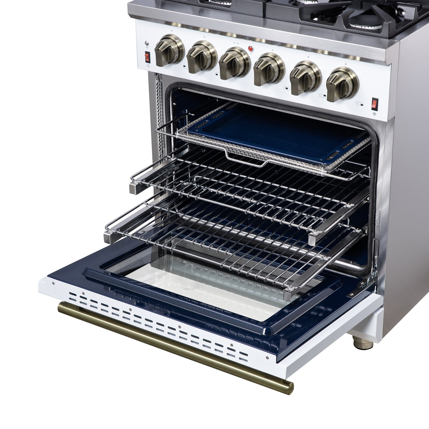 Forno Massimo 30-Inch White Freestanding Gas Range, 5 Burners, True Convection Oven - BonPrix Électroménagers