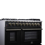 Forno Massimo 48-Inch Black Freestanding Gas Range, 8 Burners, True Convection Oven - BonPrix Électroménagers