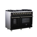 Forno Massimo 48-Inch Black Freestanding Gas Range, 8 Burners, True Convection Oven - BonPrix Électroménagers