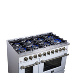 Forno Massimo 48-Inch White Freestanding Gas Range, 8 Burners, True Convection Oven - BonPrix Électroménagers