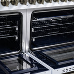 Forno Massimo 48-Inch White Freestanding Gas Range, 8 Burners, True Convection Oven - BonPrix Électroménagers