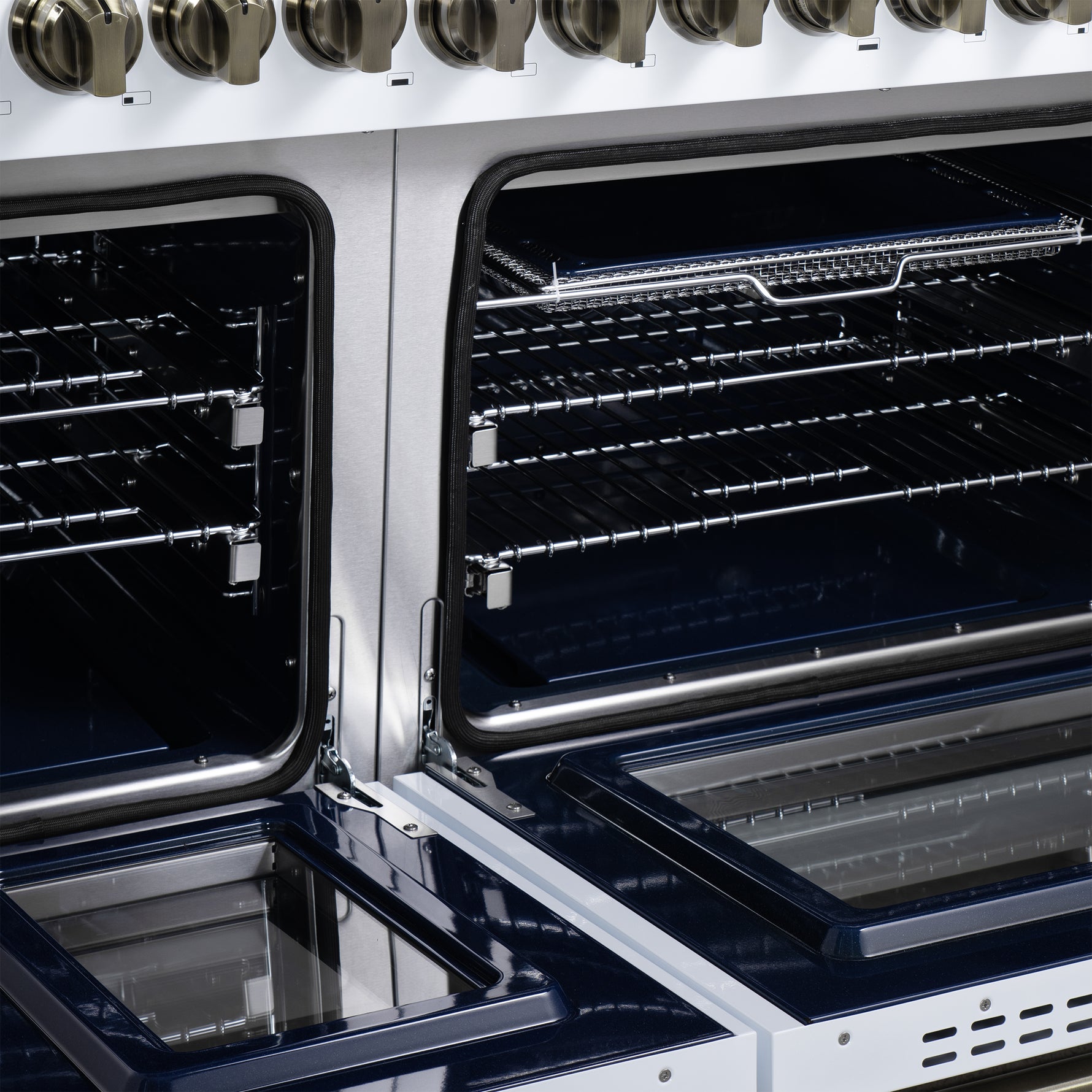 Forno Massimo 48-Inch White Freestanding Gas Range, 8 Burners, True Convection Oven - BonPrix Électroménagers