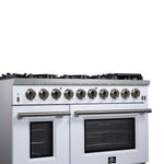 Forno Massimo 48-Inch White Freestanding Gas Range, 8 Burners, True Convection Oven - BonPrix Électroménagers