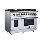 Forno Massimo 48-Inch White Freestanding Gas Range, 8 Burners, True Convection Oven - BonPrix Électroménagers