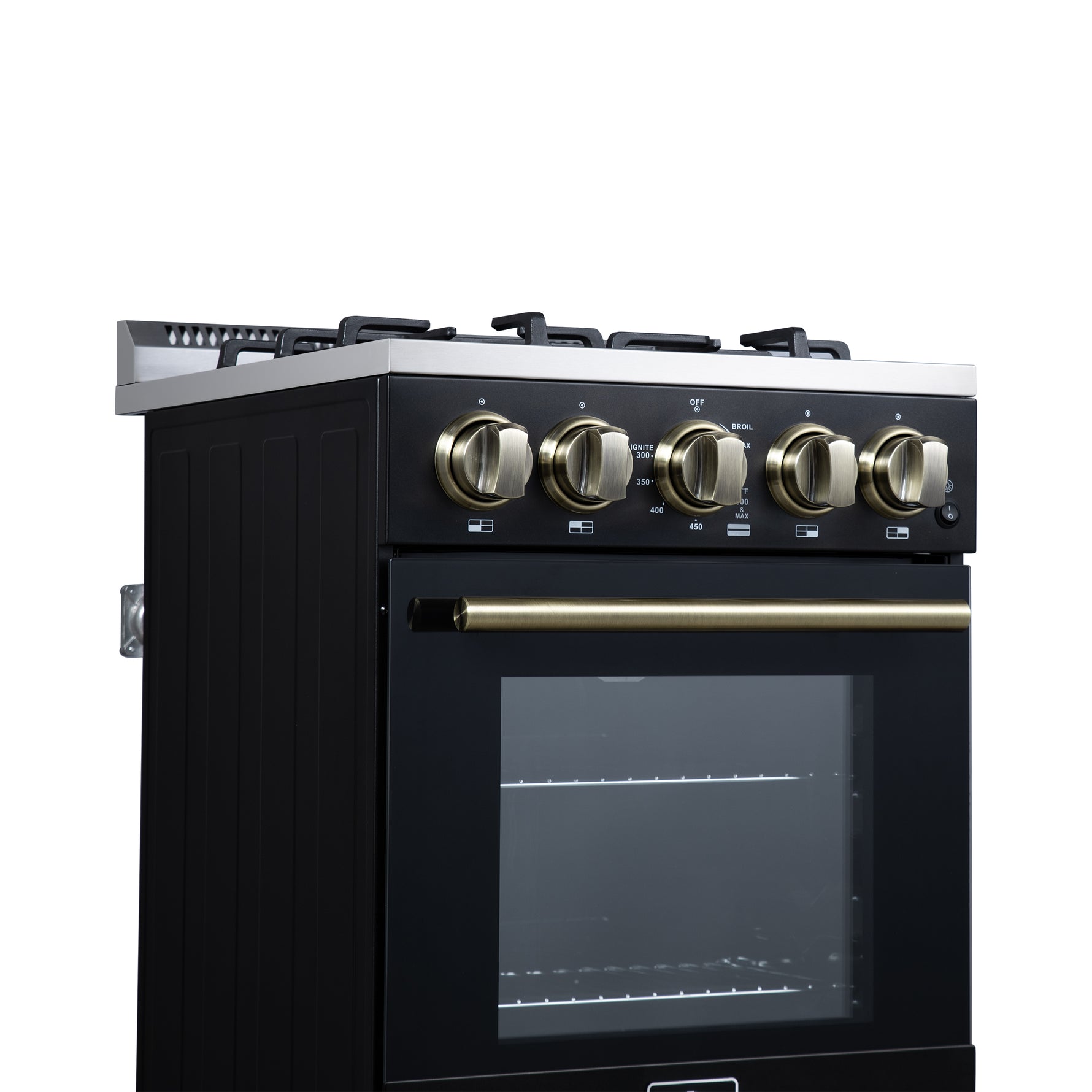 Forno Lamazze 20 Inch Freestanding Gas Range in Black, Compact Design - BonPrix Électroménagers