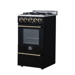 Forno Lamazze 20 Inch Freestanding Gas Range in Black, Compact Design - BonPrix Électroménagers