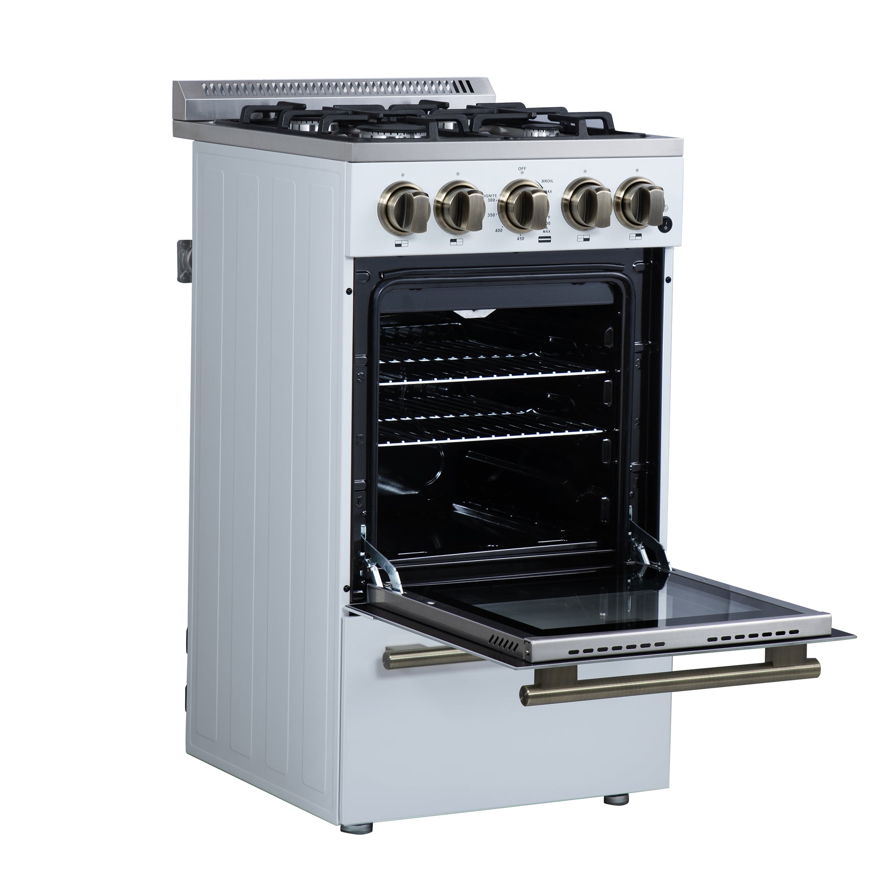 Forno Lamazze 20 Inch Freestanding Gas Range in White, Compact Design - BonPrix Électroménagers