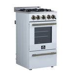 Forno Lamazze 20 Inch Freestanding Gas Range in White, Compact Design - BonPrix Électroménagers