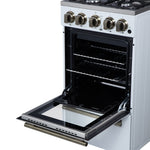 Forno Lamazze 20 Inch Freestanding Gas Range in White, Compact Design - BonPrix Électroménagers