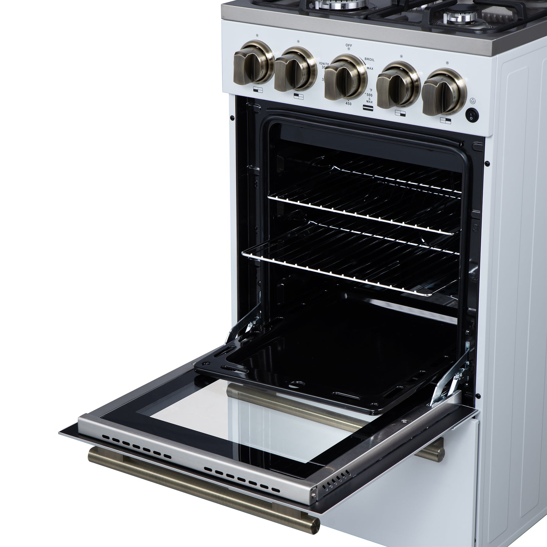 Forno Lamazze 20 Inch Freestanding Gas Range in White, Compact Design - BonPrix Électroménagers