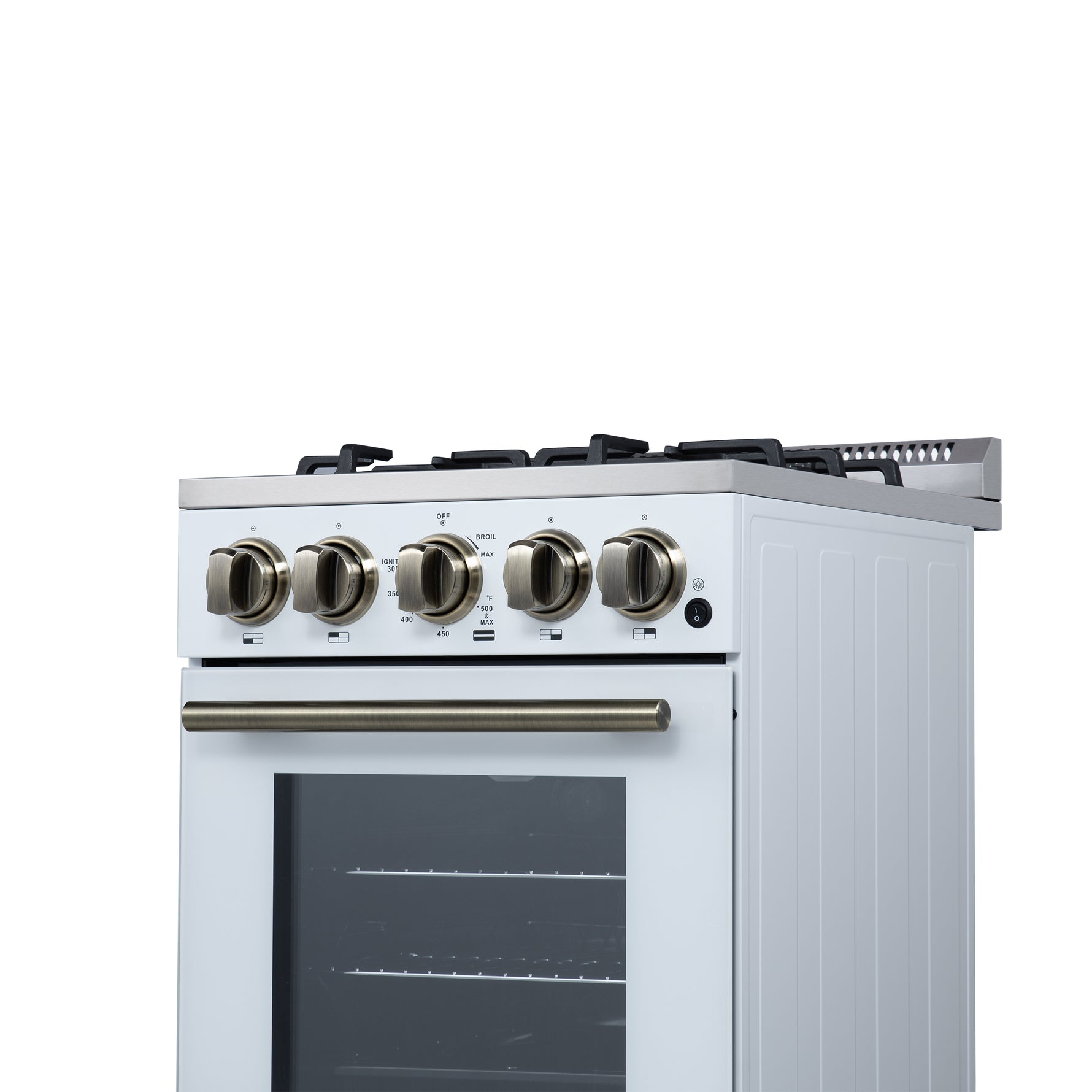 Forno Lamazze 20 Inch Freestanding Gas Range in White, Compact Design - BonPrix Électroménagers