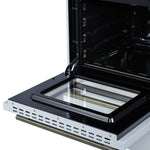 Forno Breno 24 Inch Freestanding Gas Range in White with Antique Brass, Plug Included, Energy Efficient - BonPrix Électroménagers