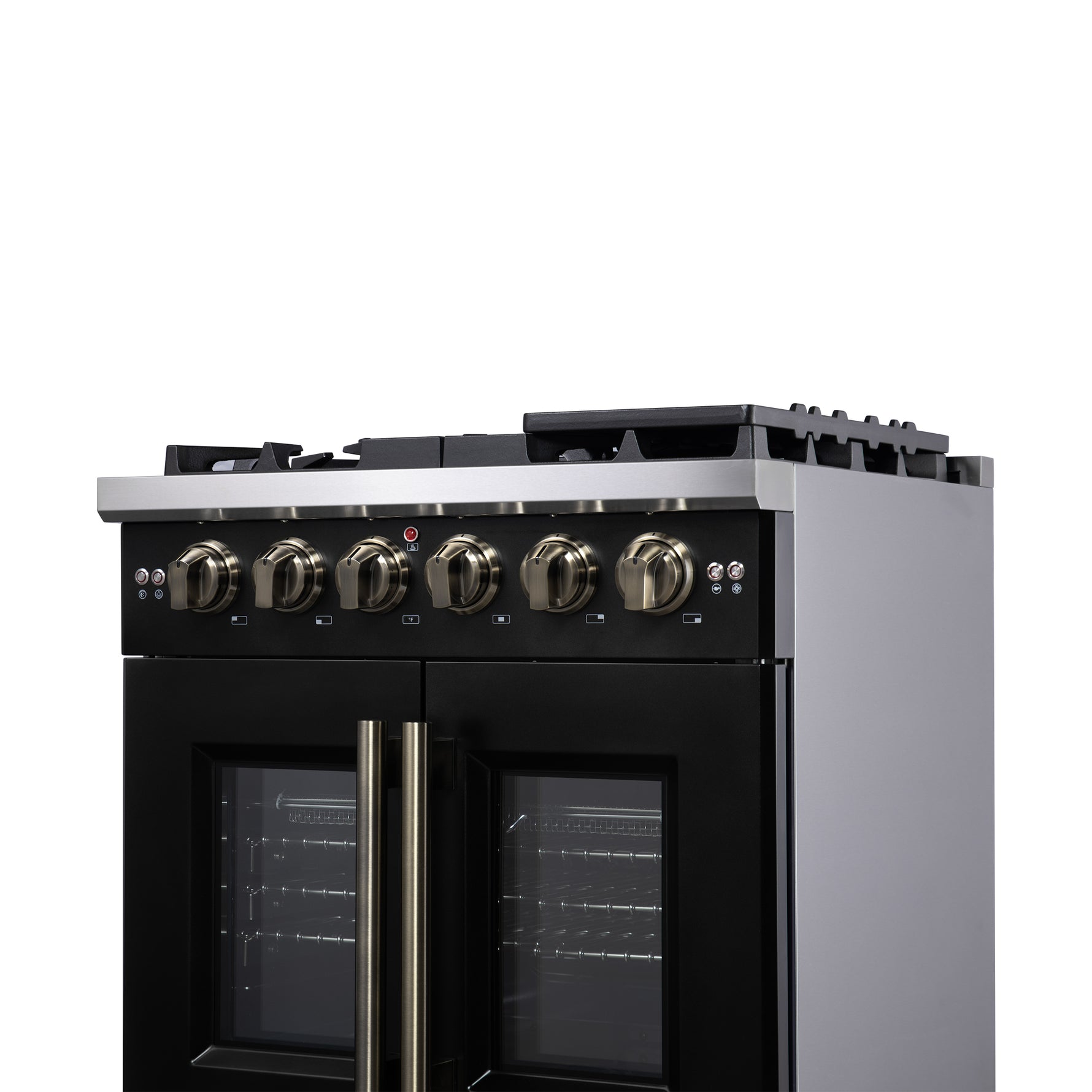 Forno Capriasca 30-Inch Freestanding French Door Gas Range, 4 Burners, Convection Oven, Energy Efficient - BonPrix Électroménagers