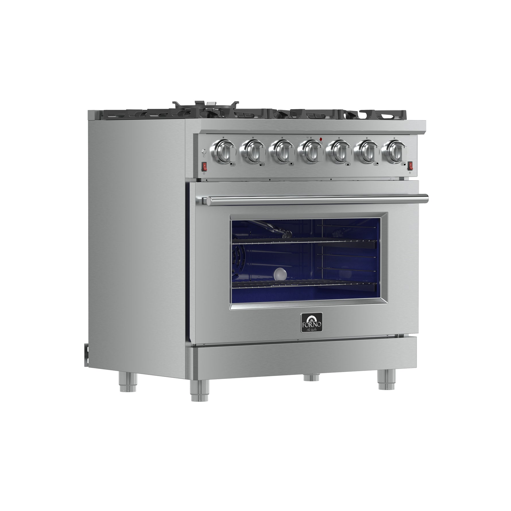 Forno Massimo 36-Inch Freestanding Gas Range, 6 Sealed Burners, Convection Oven, Energy Efficient - BonPrix Électroménagers