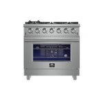 Forno Massimo 36-Inch Freestanding Gas Range, 6 Sealed Burners, Convection Oven, Energy Efficient - BonPrix Électroménagers