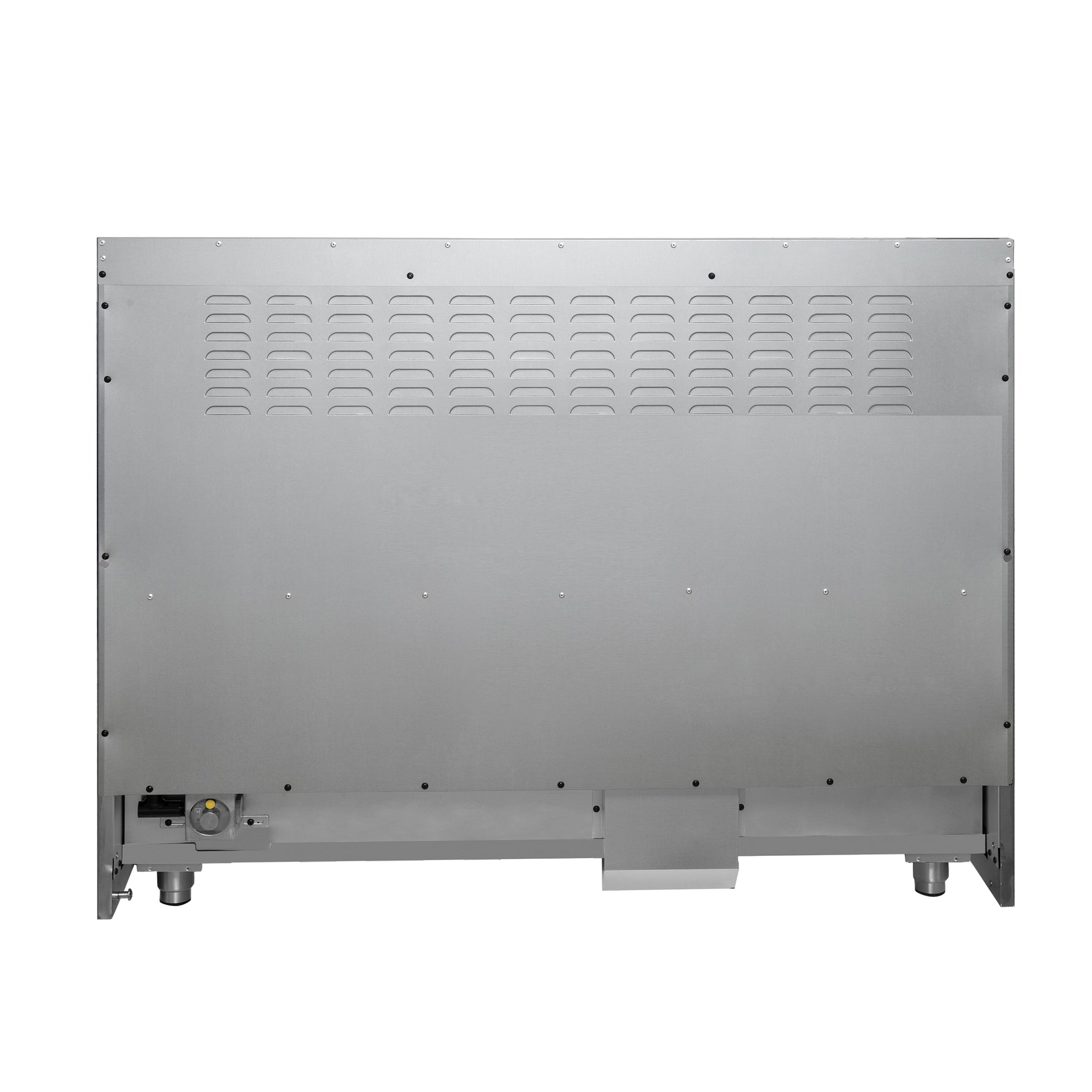 FORNO Galiano 48-inch Gas Range White & Antique Brass Design, 8 Burners, 107,000 BTU, Griddle, 6.58 cu.ft. Double Ovens - BonPrix Électroménagers