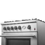 FORNO Giovanni 30-inch Gas Range Stainless Steel, 5 Burners 67,000 BTU, 4.32 cu.ft. Convection Oven - BonPrix Électroménagers