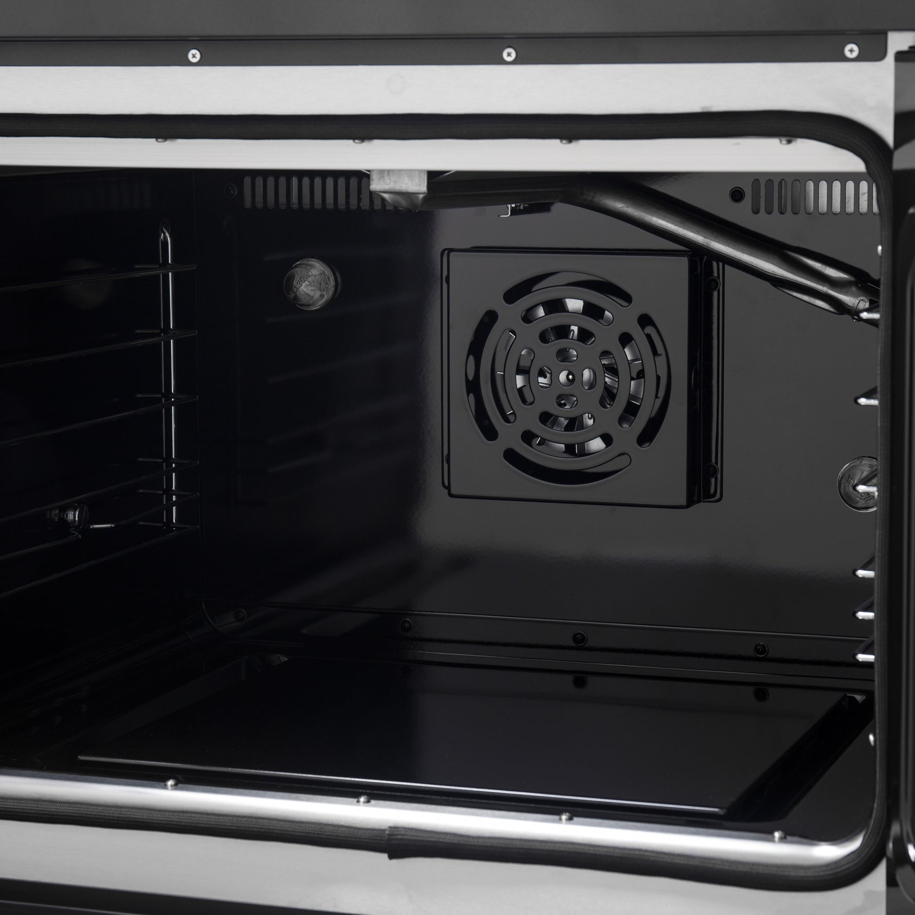 Forno Galiano 30-inch French Door Gas Range Black and Antique Brass Design, 5 Sealed Burners 68,000 BTU,  4.32 cu.ft. Convection Oven - BonPrix Électroménagers