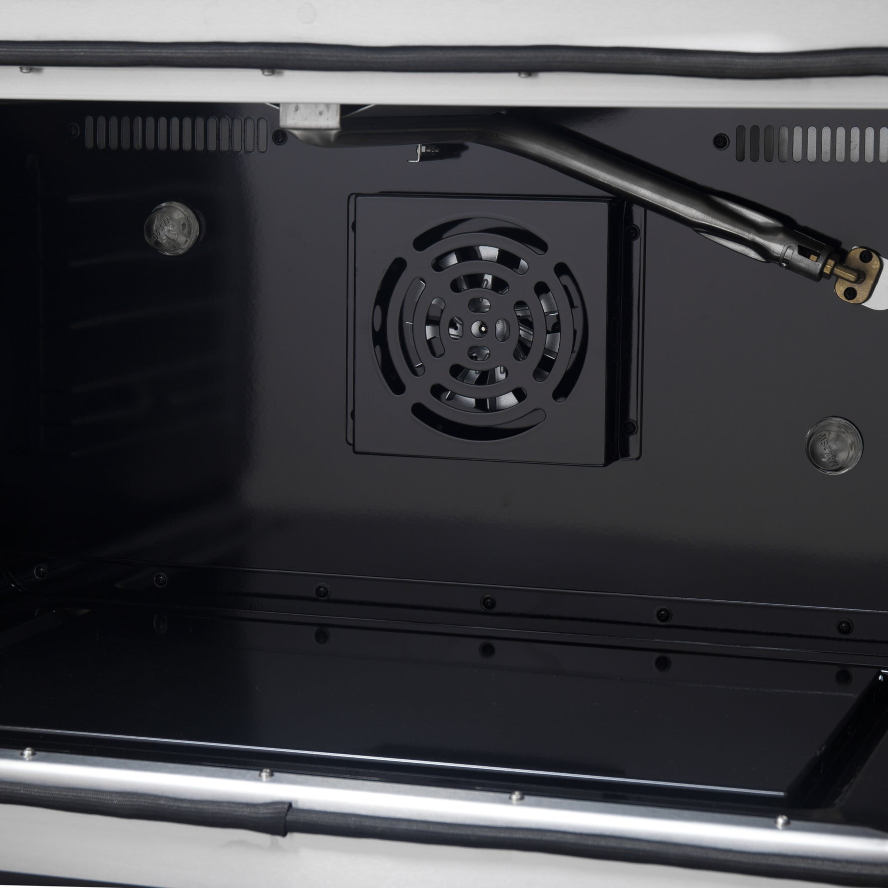 Forno Galiano 36-inch French Door Gas Range Black and Antique Brass Design, 6 Sealed Burners 83,000 BTU, 5.36 cu.ft. Convection Oven - BonPrix Électroménagers