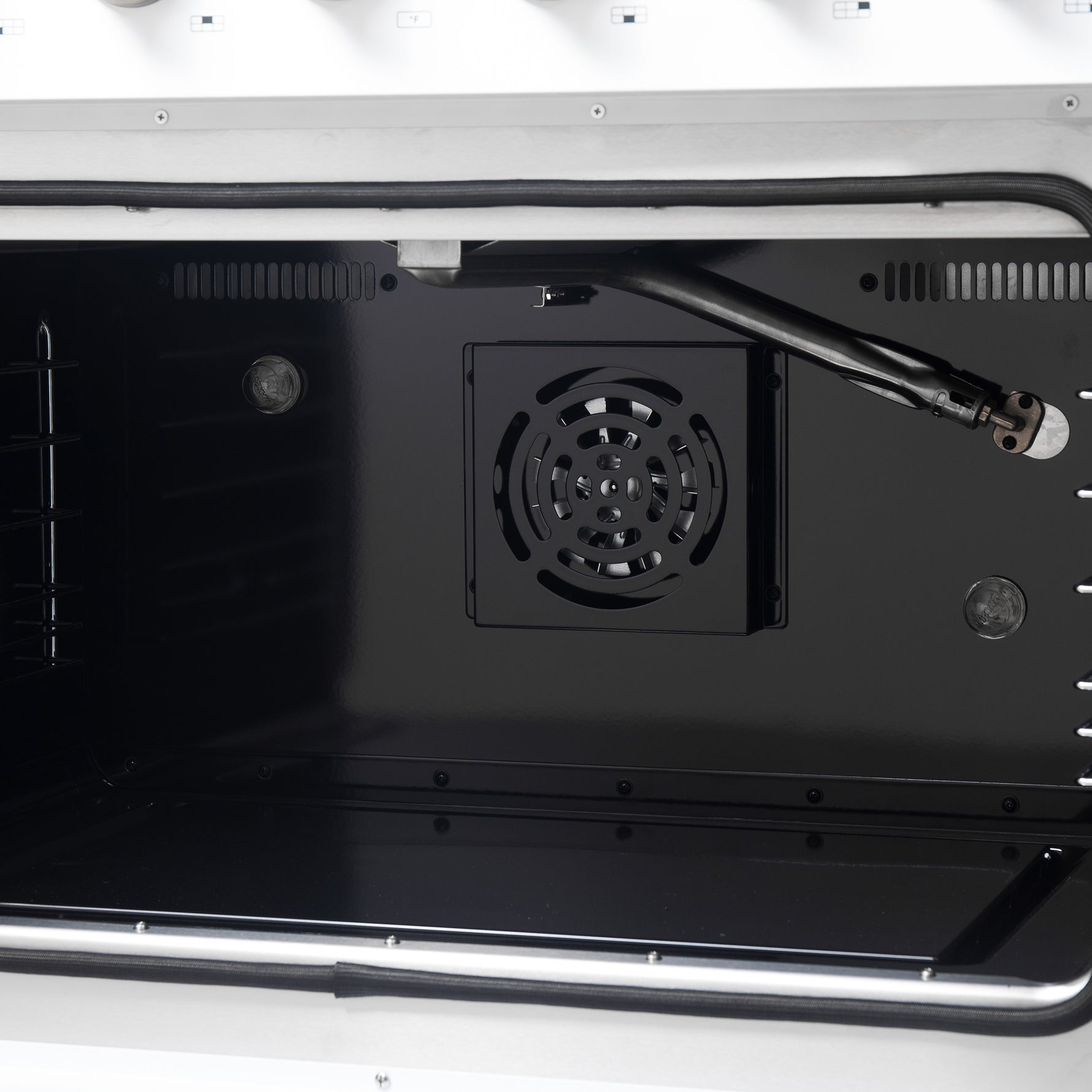 Forno Galiano 36-inch French Door Gas Range White and Antique Brass Design, 6 Sealed Burners 83,000 BTU, 5.36 cu.ft. Convection Oven - BonPrix Électroménagers