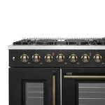 Forno Galiano 48" Freestanding French Door Gas Range in Black - BonPrix Électroménagers