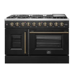Forno Galiano 48" Freestanding French Door Gas Range in Black - BonPrix Électroménagers