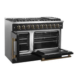 Forno Galiano 48" Freestanding French Door Gas Range in Black - BonPrix Électroménagers
