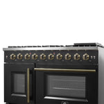 Forno Galiano 48" Freestanding French Door Gas Range in Black - BonPrix Électroménagers