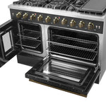 Forno Galiano 48" Freestanding French Door Gas Range in Black - BonPrix Électroménagers