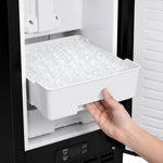 Cristallo 15 Inch Freestanding/Undercounter Ice maker, 66.1 lbs Chewable nugget, 8 kg / 17.6 lbs of ice storage, Black