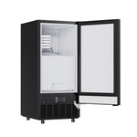 Cristallo 15 Inch Freestanding/Undercounter Ice maker, 79.4 lbs Cubed Ice daily, 12 kg / 26.5 lbs ice bin, Black