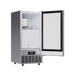Cristallo 15 Inch Freestanding/Undercounter Ice maker, 79.4 lbs Cubed Ice daily, 12 kg / 26.5 lbs ice bin, Stainless steel