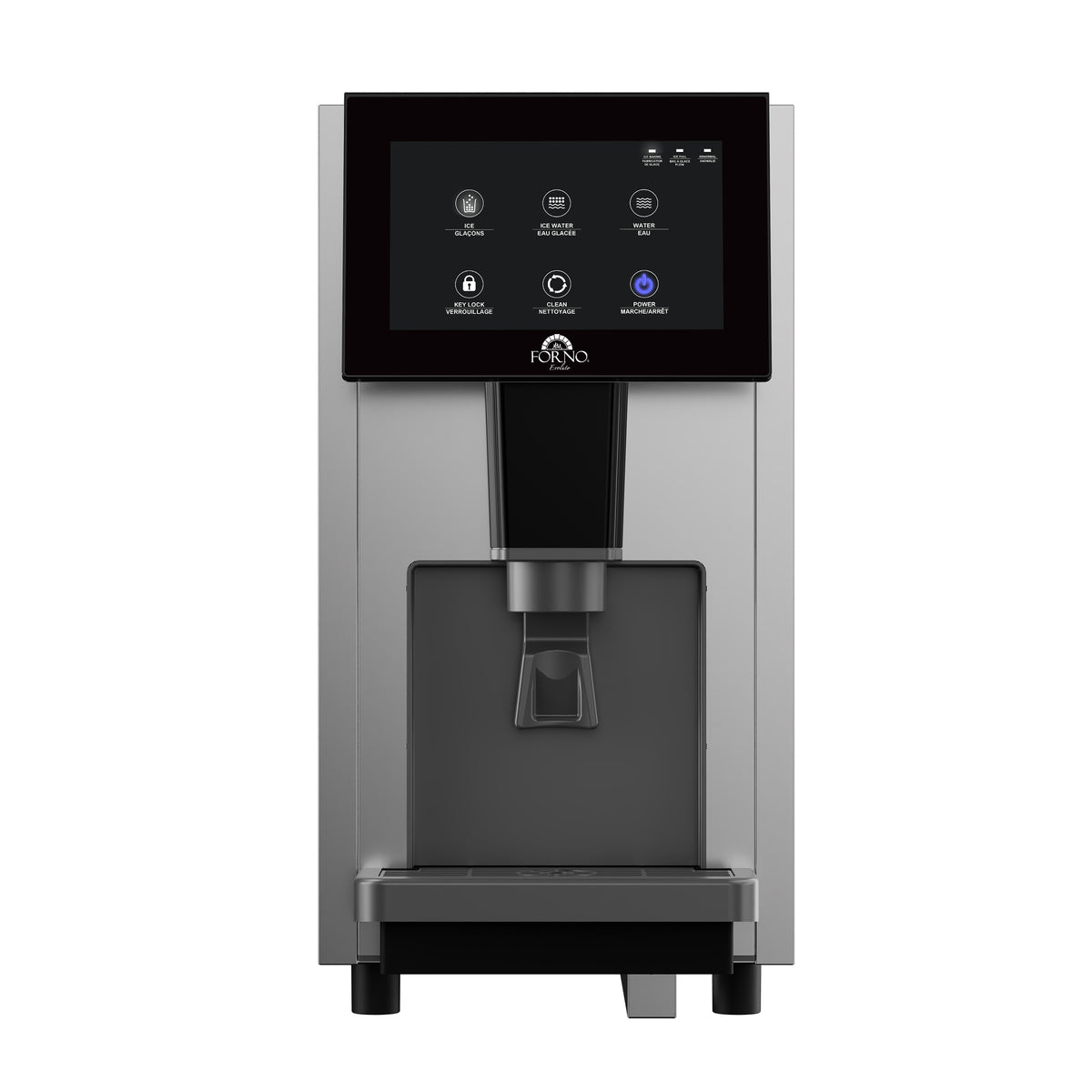 Fresco 14 Inch Countertop Ice Maker & Dispenser, 154 lbs Chewable nugget Ice daily, Self-Clean, Touch Controls, Stainless Steel - BonPrix Électroménagers