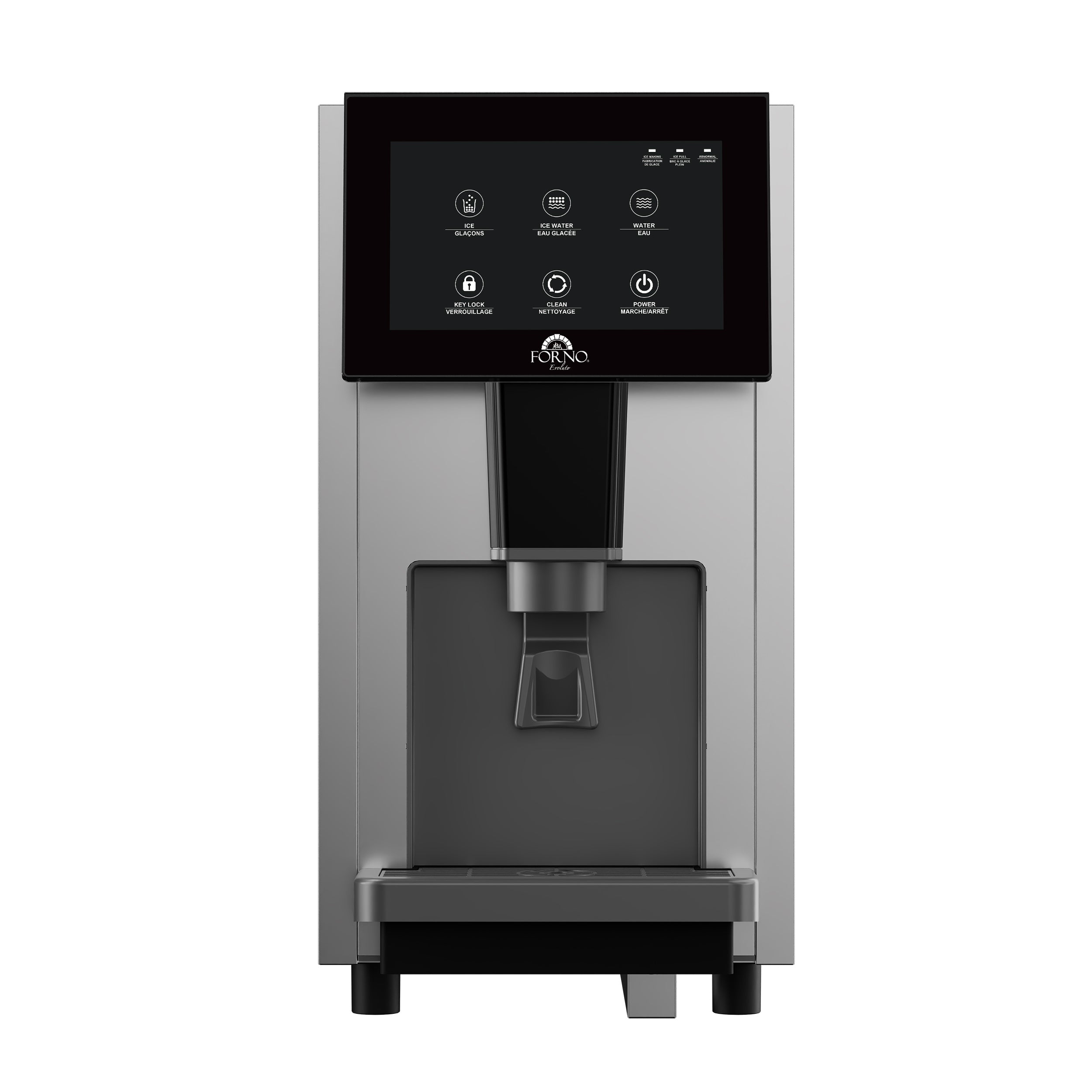 Fresco 14 Inch Countertop Ice Maker & Dispenser, 154 lbs Chewable nugget Ice daily, Self-Clean, Touch Controls, Stainless Steel - BonPrix Électroménagers