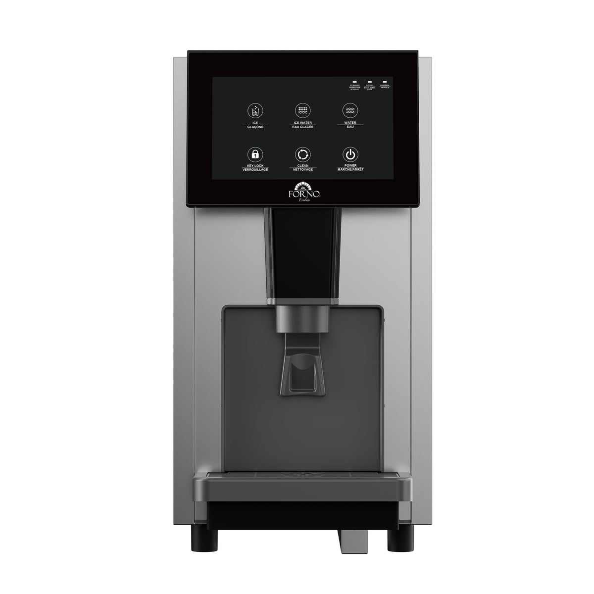 Fresco 14 Inch Countertop Ice Maker & Dispenser, 154 lbs Chewable nugget Ice daily, Self-Clean, Touch Controls, Stainless Steel - BonPrix Électroménagers