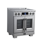 Maximus 30-Inch Induction range, French Door, 4 Cooking Zones, 4.32 cf. Convection Oven, Air Sous Vide, Air Fry Basket, Stainless Steel