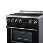 Torino 30 Inch Induction Range, 8,800W cooktop, 4.32 cf. True Convection Oven, Air Fry, Air Sous Vide, Smudge Resistant, Black