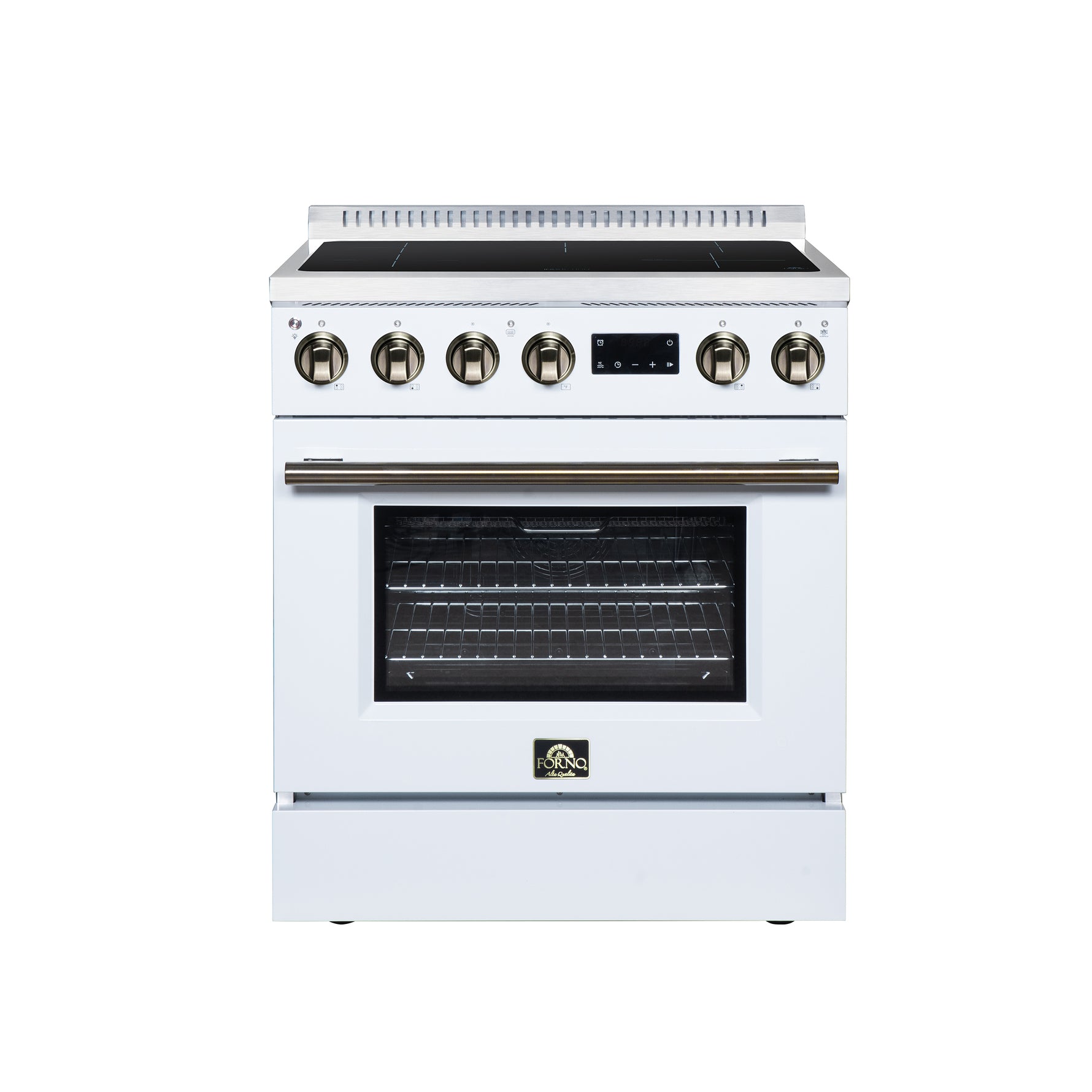 Torino 30 Inch Induction Range, 8,800W cooktop, 4.32 cf. True Convection Oven, Air Fry, Air Sous Vide, Smudge Resistant, White