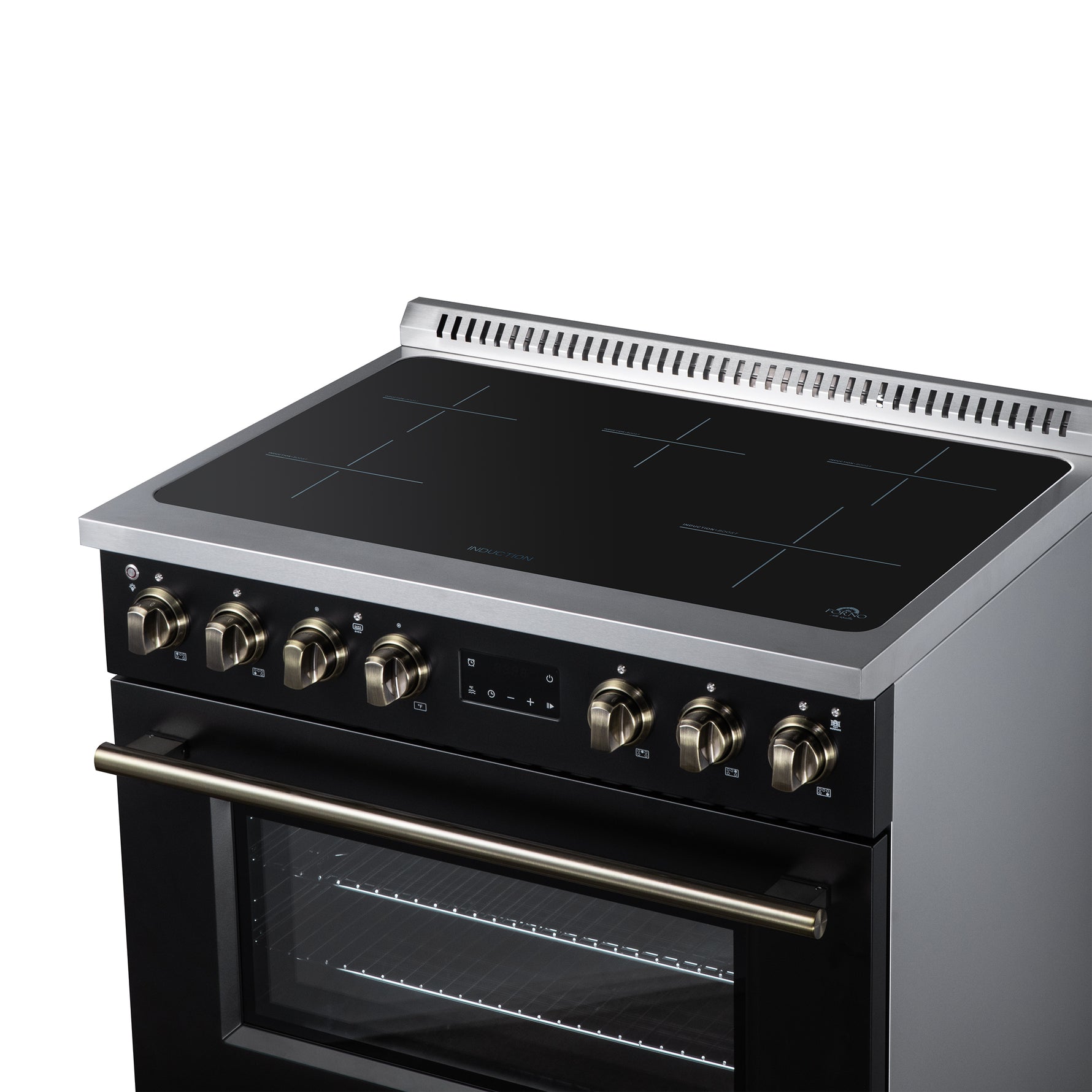 Torino 36 Inch Induction Range, 10,900W cooktop, 5.36 cf. True Convection Oven, Air Fry, Air Sous Vide, Smudge Resistant, Black