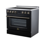 Torino 36 Inch Induction Range, 10,900W cooktop, 5.36 cf. True Convection Oven, Air Fry, Air Sous Vide, Smudge Resistant, Black